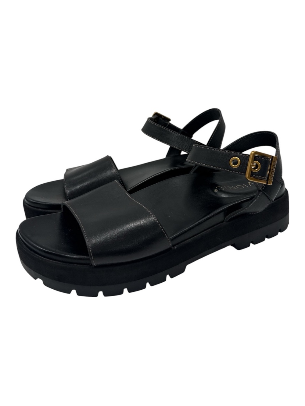 Vionic Women's Onyx Jamie Toe Adusjtable Strap Sandal  Lug-Sole Platform sz 7.5 - Picture 3 of 9